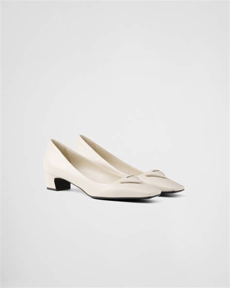 prada calzature saffiano|Ivory Patent Saffiano Leather Pumps .